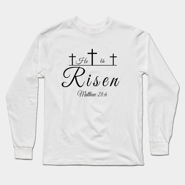 He is risen  Matthew 28:6 Long Sleeve T-Shirt by Mr.Dom store